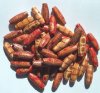 50 22x8mm (3mm Hole) Patterned Oval Wood Beads